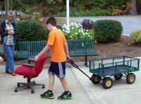 transportation projects humanpowered wheeled wagon and office chair