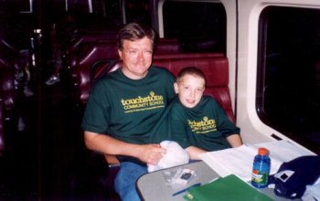 transportation tommy and dad on train