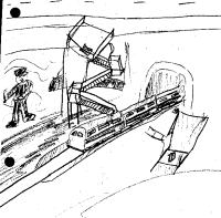 transportation train tunnel sketch